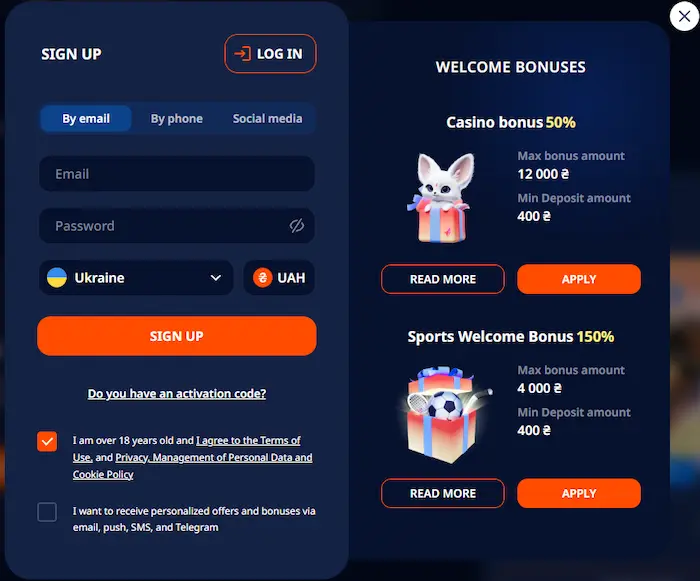 Monro Casino registration